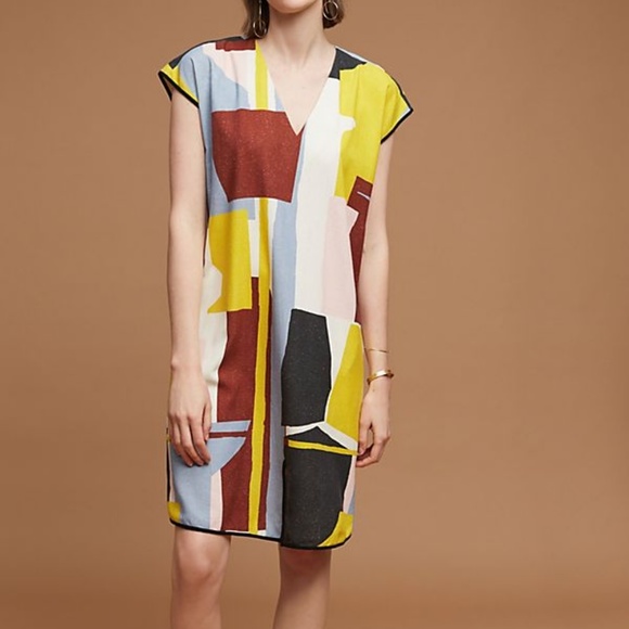 NEW Anthropologie Abstract Silk Tunic Dress XS 34 N 118 W RARE SILK - Picture 1 of 1
